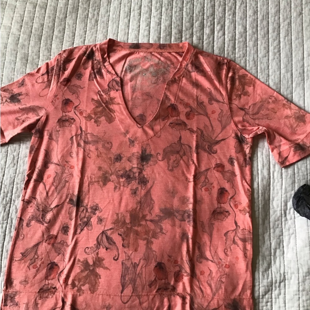 Floral Coral Short Sleeve Tee